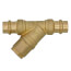 1/2" Press Forged DZR Brass Y-Strainer (20 MESH) w/ 1/2" Plugged NPT Port