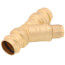 1" Press Forged DZR Brass Y-Strainer (20 MESH) w/ 1/2" Plugged NPT Port