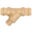 1" Press Forged DZR Brass Y-Strainer (20 MESH) w/ 1/2" Plugged NPT Port