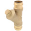1-1/4" Press Forged DZR Brass Y-Strainer (20 MESH) w/ 1/2" Plugged NPT Port