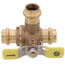 1/2" Press 3-Way DZR Brass Ball Valve w/ L-Port (Lead Free)