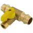 3/8" OD Compression x 1/2" Press Run Pro-Pal T-Valve Full Port Forged DZR Brass Ball Valve w/ Integrated Tee Fitting, Adjustable Packing Gland & Reversible Handle (LF)
