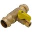 3/8" OD Compression x 3/4" Press Run Pro-Pal T-Valve Full Port Forged DZR Brass Ball Valve w/ Integrated Tee Fitting, Adjustable Packing Gland & Reversible Handle (LF)