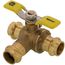 1/2" Press 3-Way DZR Brass T-Flow Ball Valve (Lead Free)