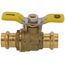1/2" Press 3-Way DZR Brass T-Flow Ball Valve (Lead Free)