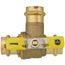 3/4" Press 3-Way DZR Brass T-Flow Ball Valve (Lead Free)