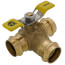 1" Press 3-Way DZR Brass T-Flow Ball Valve (Lead Free)