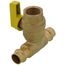 3/4" FIP x 1/2" Press Run Pro-Pal T-Valve Full Port Forged DZR Brass Ball Valve w/ Integrated Tee Fitting, Adjustable Packing Gland & Reversible Handle (LF)