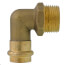 3/4" Copper Press x 1" MIP Forged DZR Brass Transition Elbow (Lead Free)