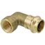 1/2" Copper Press x 3/8" FIP Forged DZR Brass Transition Elbow (Lead Free)