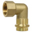 3/4" Copper Press x 1" FIP Forged DZR Brass Transition Elbow (Lead Free)