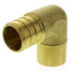 3/4" PEX x 1/2" Copper Pipe Brass Elbow (Lead Free)