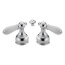 Chrome Porcelain 2 Lever Handle Set for Traditional, Victorian, Classic, C-spout and Waterfall Series Faucets, H212