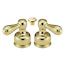 Polished Brass Metal 2 Lever Handle Set for Bar/Prep, Bidet, Lavatory, Kitchen Faucets, H25PB