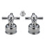 Chrome Metal Cross Handle Set for Bar/Prep, Bidet, Lavatory, Kitchen Faucets (Pack of 2), H26