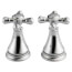 Chrome Metal Cross 2 Handle Set for Deck Mount Bathroom & Bidet, H295