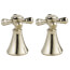 Nickel Metal Cross Handle Set for Bar/Prep, Bidet, Lavatory & Kitchen Faucets (Pack of 2), H295PN