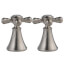 Stainless Metal Cross Handle Set for Bar/Prep, Bidet, Lavatory & Kitchen Faucets (Pack of 2), H295SS