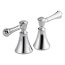 Chrome Metal Lever Handle Set for Bar/Prep, Bidet, Lavatory & Kitchen Faucets (Pack of 2), H297