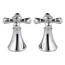 Cassidy Chrome Metal Cross Handle Set for Roman Tub Faucets (Pack of 2), H695