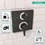 Ecostat Square Thermostatic Trim with Volume Control and Diverter (Matte Black), 15714671