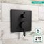 Ecostat Pressure Balance Trim Square with Diverter (Matte Black), 15862671