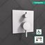 Ecostat Pressure Balance Trim Square with Diverter (Matte White), 15862701