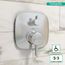 Ecostat Pressure Balance Trim Square with Diverter (Chrome), 15864001