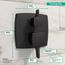 Ecostat Classic Pressure Balance Trim Classic Square with Diverter (Matte Black), 15865671