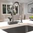 Aquno Select High Arc Kitchen Faucet, 3-Spray Pull-Down with sBox, 1.75 GPM (Brushed Black Chrome), 73831341
