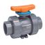 1/2" CPVC TBH Series True Union Ball Valve w/ Socket and Threaded Ends, UHMWHDPE Seats, FPM O-Ring, Actuation Ready (Gray)