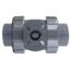 1/2" PVC TBH Series True Union Ball Valve w/ Socket and Threaded Ends, UHMWHDPE Seats, EPDM O-Ring, Actuation Ready (Gray)