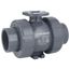 1/2" PVC TBH Series True Union Ball Valve w/ Socket and Threaded Ends, UHMWHDPE Seats, EPDM O-Ring, Actuation Ready (Gray)