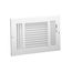 10" x 6" (Wall Opening Size) White Three Way Sidewall/Ceiling Register, Aluminum Construction (A683 Series)