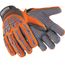 Chrome SLT 4070 Cut & Puncture Resistant Gloves, Synthetic Leather Palm w/ PVC Dots, Orange/Gray, Large, 4070-L (9)