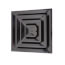 3-Cone Black Supply Grille w/ Pre-Molded 6" Boot & Insulated Back (2' x 2')