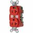 Straight Blade Duplex Receptacle, NEMA 5-20R, 20 Amps, Grounded, HBL8300RED