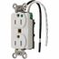 Straight Blade Duplex Receptacle, NEMA 5-15R, 15A, Grounded, HBL8200SGWA