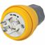 3P 30A Industrial Locking Plug, L16-30P, 480V, Yellow, HBL28W76