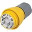 2P 3 Wire 15A Industrial Straight Blade Plug , 5-15P, 125 VAC, Yellow, HBL14W47A