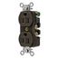 Straight Blade Duplex Receptacle, Commercial/Industrial Grade, 2-Pole 3-Wire Grounding, 15A 125V, 5-15R (Brown), 5262B-HUBBELL