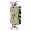 Straight Blade Duplex Receptacle, Commercial/Industrial Grade, 2-Pole 3-Wire Grounding, 15A 125V, 5-15R (Ivory), 5262I