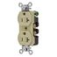 Straight Blade Duplex Receptacle, Commercial/Industrial Grade, 2-Pole 3-Wire Grounding, 20A 125V, 5-20R (Ivory), 5362I-HUBBELL