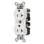 Straight Blade Duplex Receptacle, Commercial/Industrial Grade, 2-Pole 3-Wire Grounding, 20A 125V, 5-20R (White), 5362W-HUBBELL