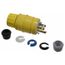 2P 3 Wire 15A Commercial Straight Blade Plug, 5-15P, 125 VAC, Yellow, HBL14W47