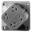 Straight Blade Fourplex Receptacle, NEMA 5-15R, 15A, Self-Grounding, Brown, HBL415H