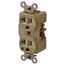 Straight Blade Duplex Receptacle, NEMA 5-20R, 20 Amps, Self-Grounding, Ivory, HBL8300I