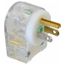 2P 3 Wire 15A Straight Blade Angled Plug Hospital, 5-15P, 125 VAC, Clear, HBL8215CAT