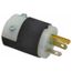 2P 3 Wire 20A Straight Blade Plug Hospital, 5-20P, 125 VAC, Black & White, HBL8315C