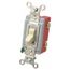 1 Pole, 120 to 277 VAC, 20 Amp, Industrial Grade Toggle Wall Switch, Ivory, HBL1221I